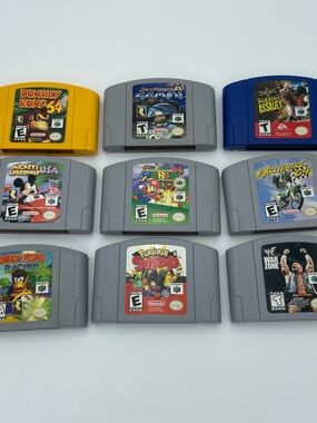N64 Game Bundle - 9 Authentic Games - Mario 64, Donkey Kong 64, Diddy Kong, more